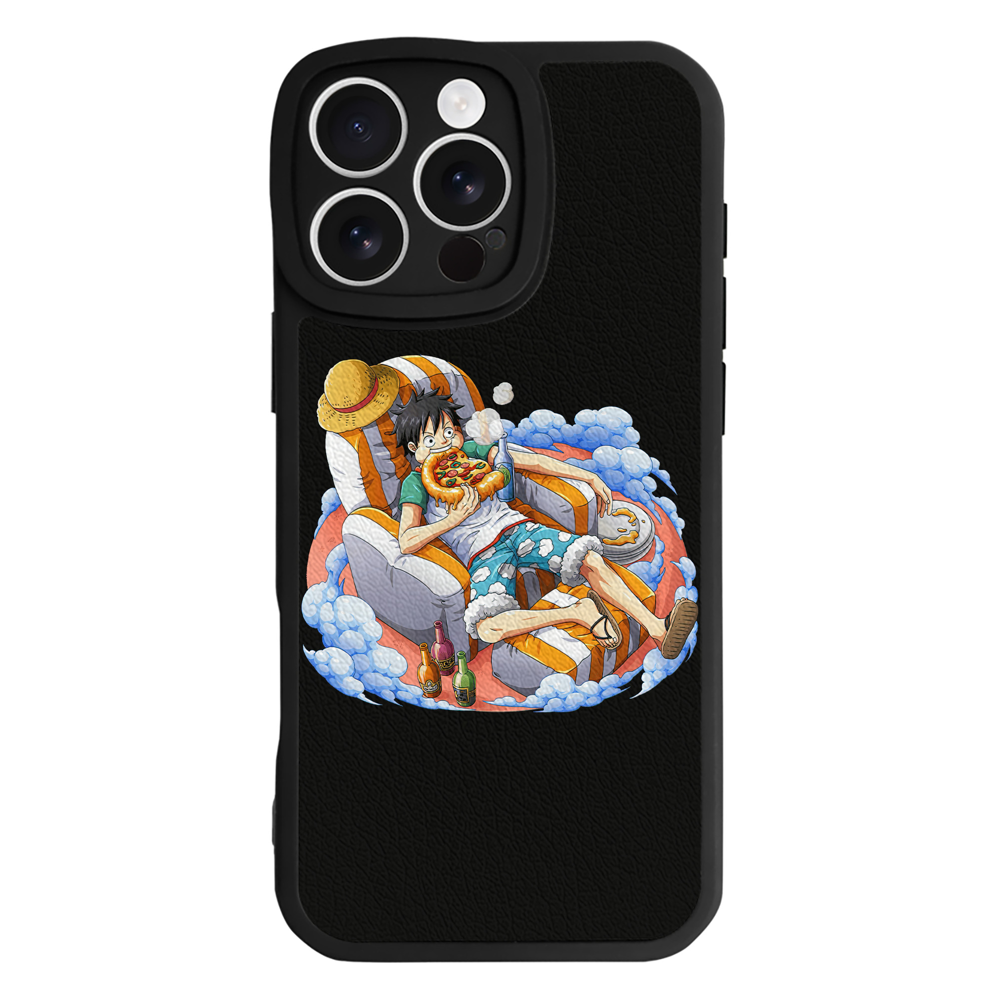 （画像用） ワンピース モンキー・D・ルフィ ONE PIECE Monkey D. Luffy 【iPhone 16シリーズ対応】シリコンスマホケース（レザー調） 材質：シリコン
